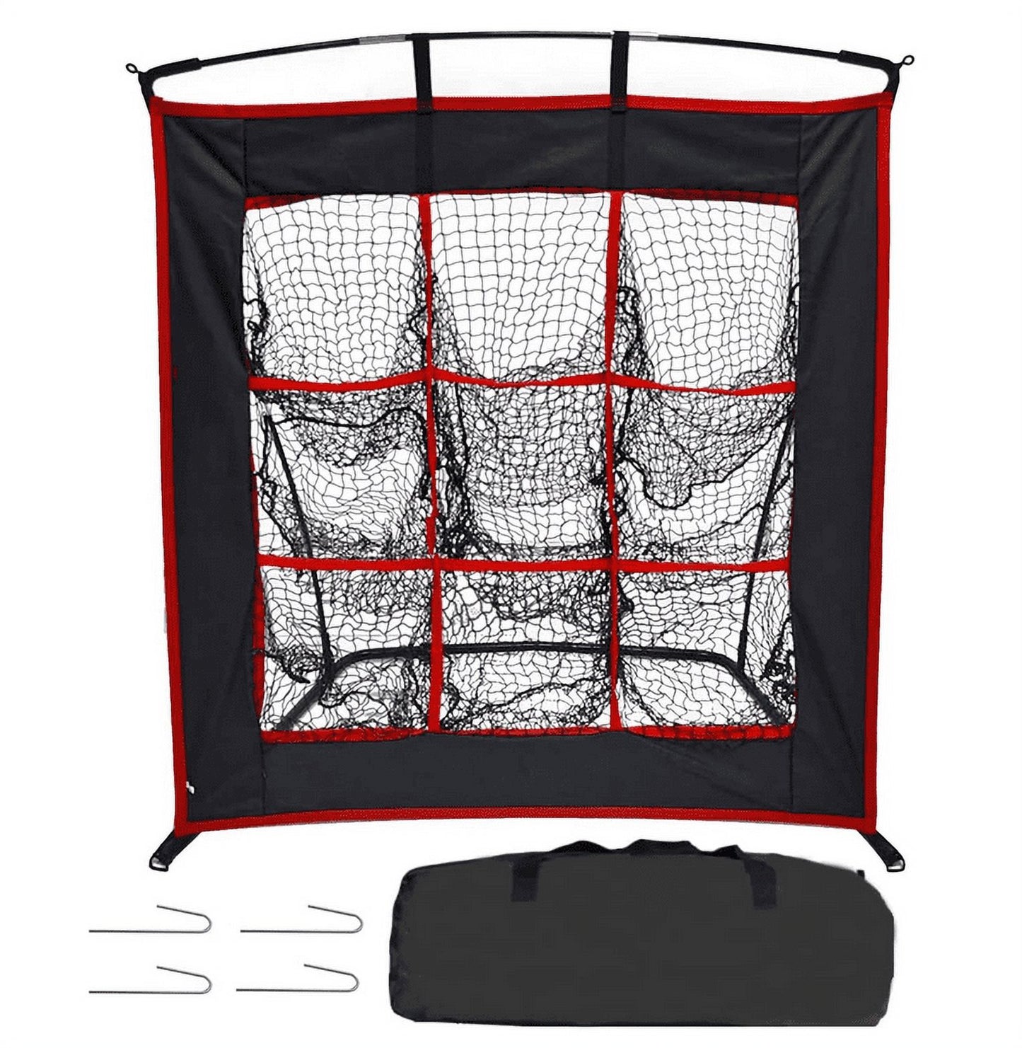 Strike Zone Baseball Softball Pitching Net - Heavy Duty 9 Hole Pitching Net
