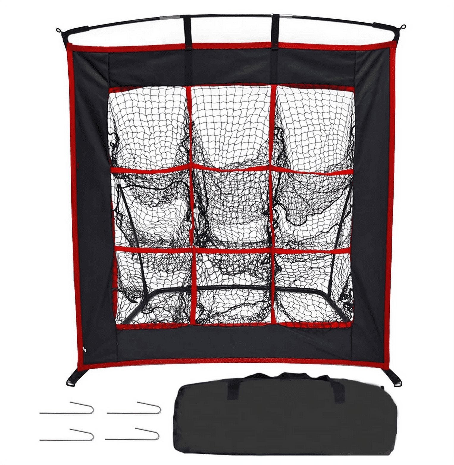 Strike Zone Baseball Softball Pitching Net - Heavy Duty 9 Hole Pitching Net