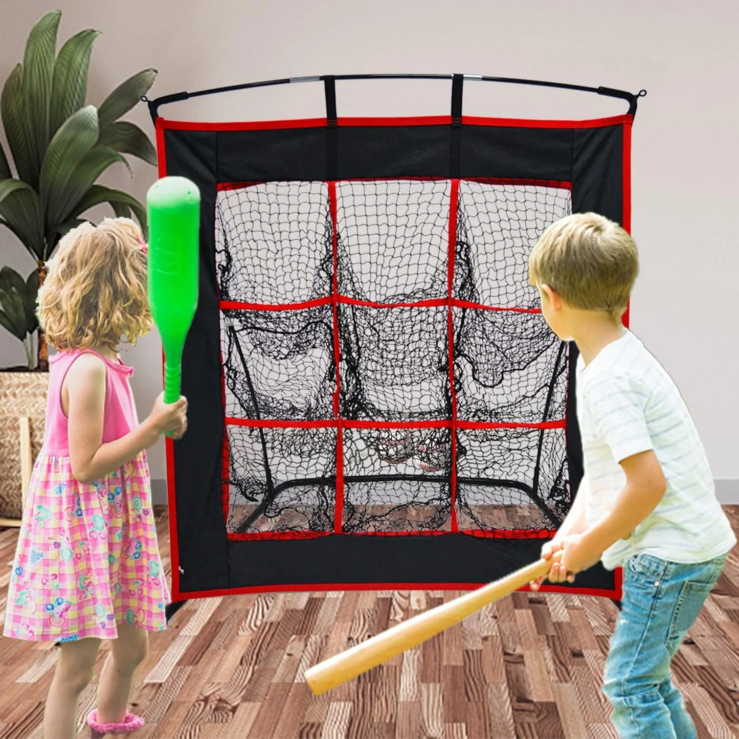 Strike Zone Baseball Softball Pitching Net - Heavy Duty 9 Hole Pitching Net