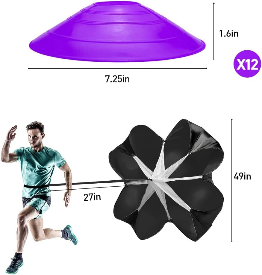 Pro Speed & Agility Training Set—Includes 12 Rung 20Ft Adjustable Agility Ladder