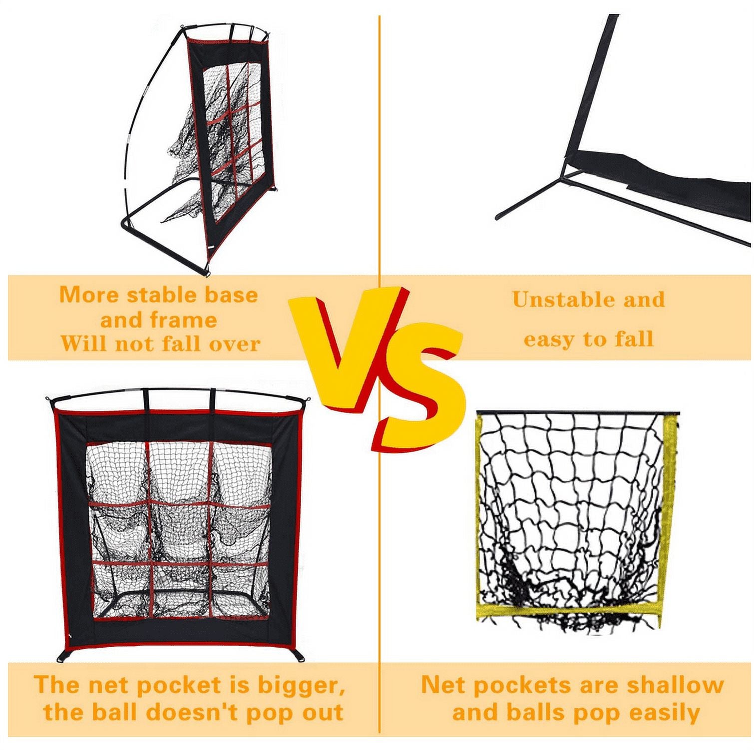 Strike Zone Baseball Softball Pitching Net - Heavy Duty 9 Hole Pitching Net