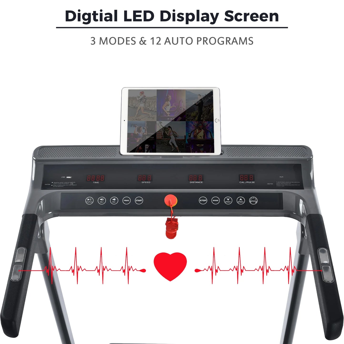 Folding Electric 3.5HP Treadmill Medium Running Machine Motorised Gym 330Lbs Treadmill Foldable for Home Gym Fitness Workout Jogging Walking,Electric Motorized Power 14KM/H