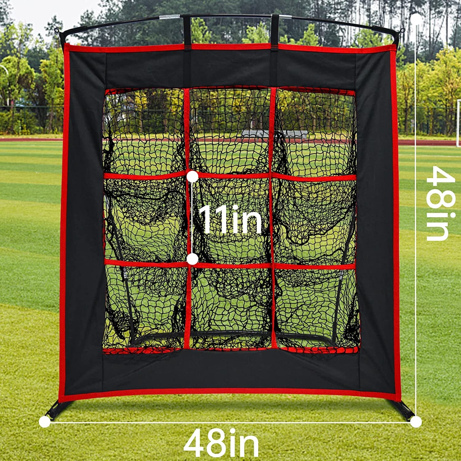 Strike Zone Baseball Softball Pitching Net - Heavy Duty 9 Hole Pitching Net