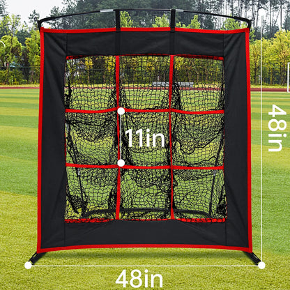 Strike Zone Baseball Softball Pitching Net - Heavy Duty 9 Hole Pitching Net