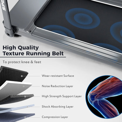 Folding Electric 3.5HP Treadmill Medium Running Machine Motorised Gym 330Lbs Treadmill Foldable for Home Gym Fitness Workout Jogging Walking,Electric Motorized Power 14KM/H