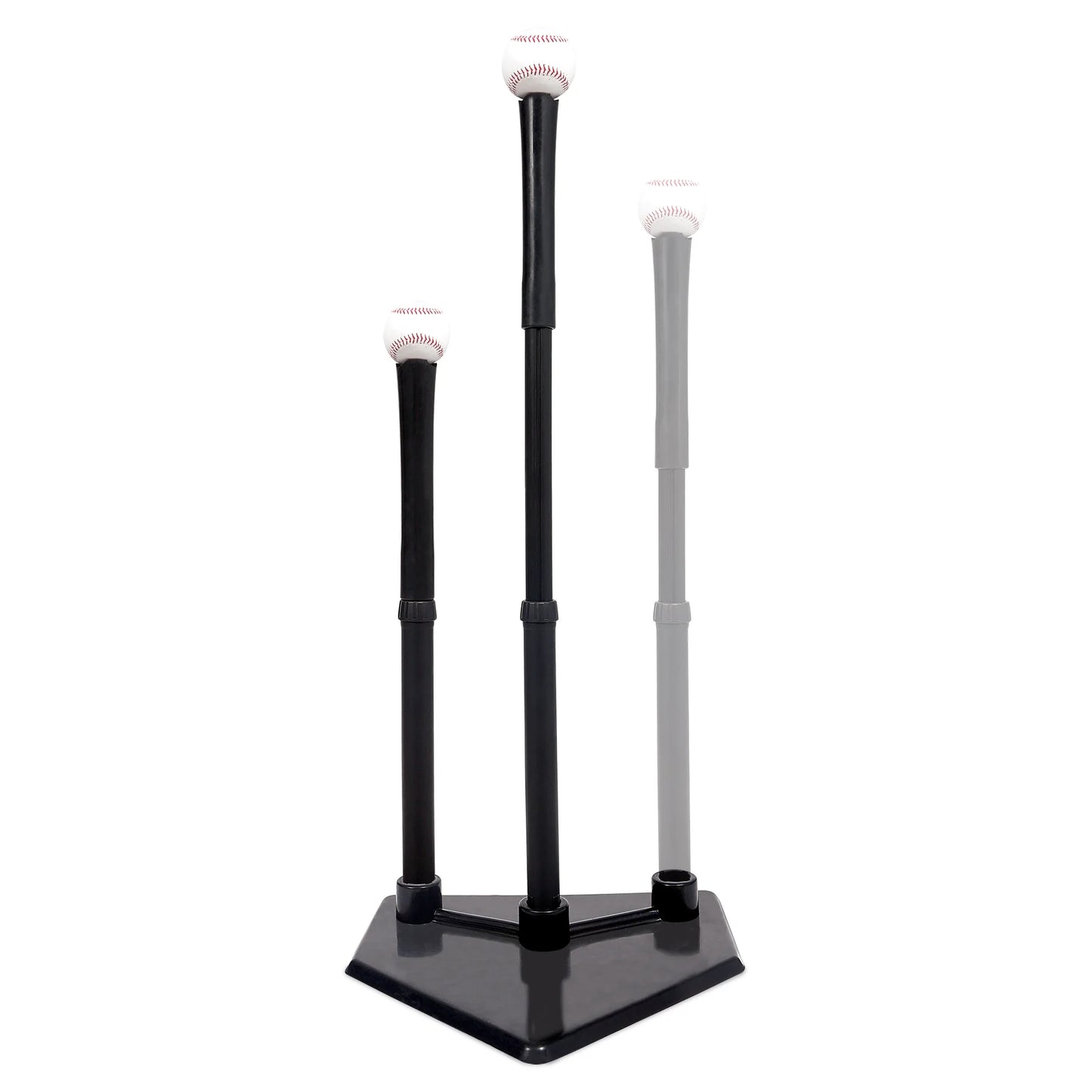3 Position Baseball Batting Tee for Baseball, Fully Adjustable, Steel Tripod Base - Height Adjusts from 25 In. to 35 In. High - 17 In. Wide Base