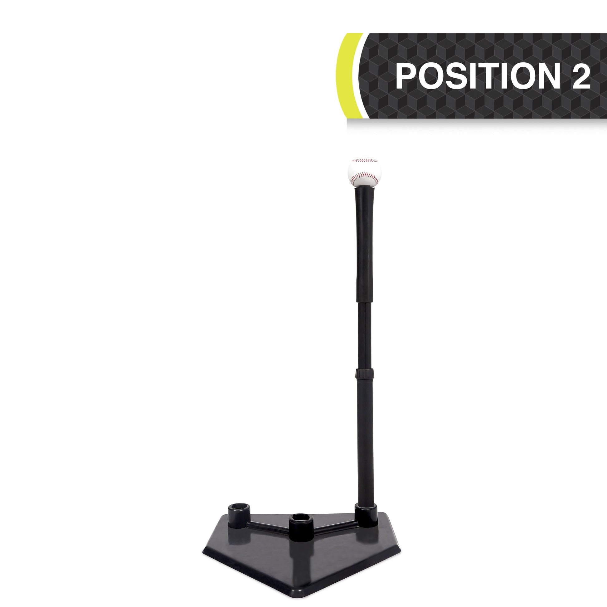 3 Position Baseball Batting Tee for Baseball, Fully Adjustable, Steel Tripod Base - Height Adjusts from 25 In. to 35 In. High - 17 In. Wide Base
