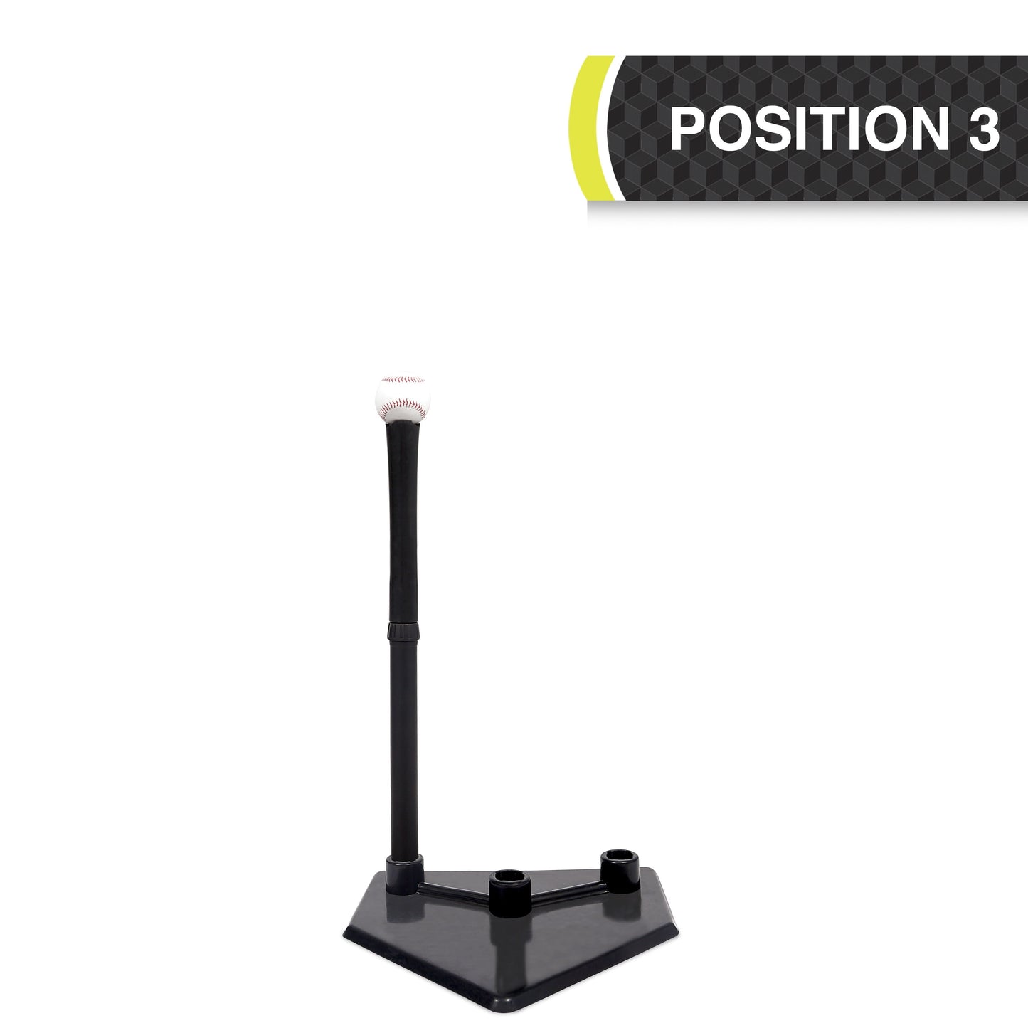 3 Position Baseball Batting Tee for Baseball, Fully Adjustable, Steel Tripod Base - Height Adjusts from 25 In. to 35 In. High - 17 In. Wide Base