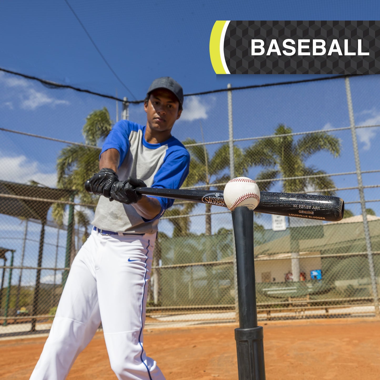3 Position Baseball Batting Tee for Baseball, Fully Adjustable, Steel Tripod Base - Height Adjusts from 25 In. to 35 In. High - 17 In. Wide Base