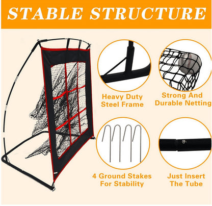 Strike Zone Baseball Softball Pitching Net - Heavy Duty 9 Hole Pitching Net