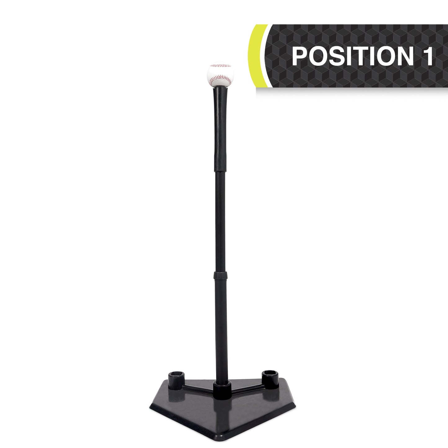 3 Position Baseball Batting Tee for Baseball, Fully Adjustable, Steel Tripod Base - Height Adjusts from 25 In. to 35 In. High - 17 In. Wide Base