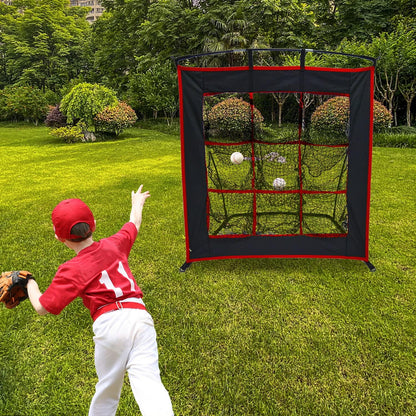 Strike Zone Baseball Softball Pitching Net - Heavy Duty 9 Hole Pitching Net